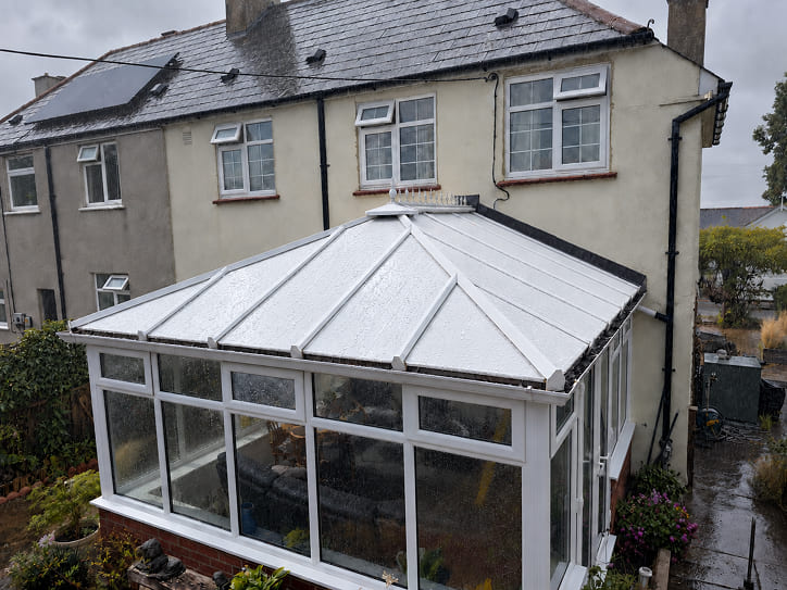 conservatory roof panels for rain noise reduction image